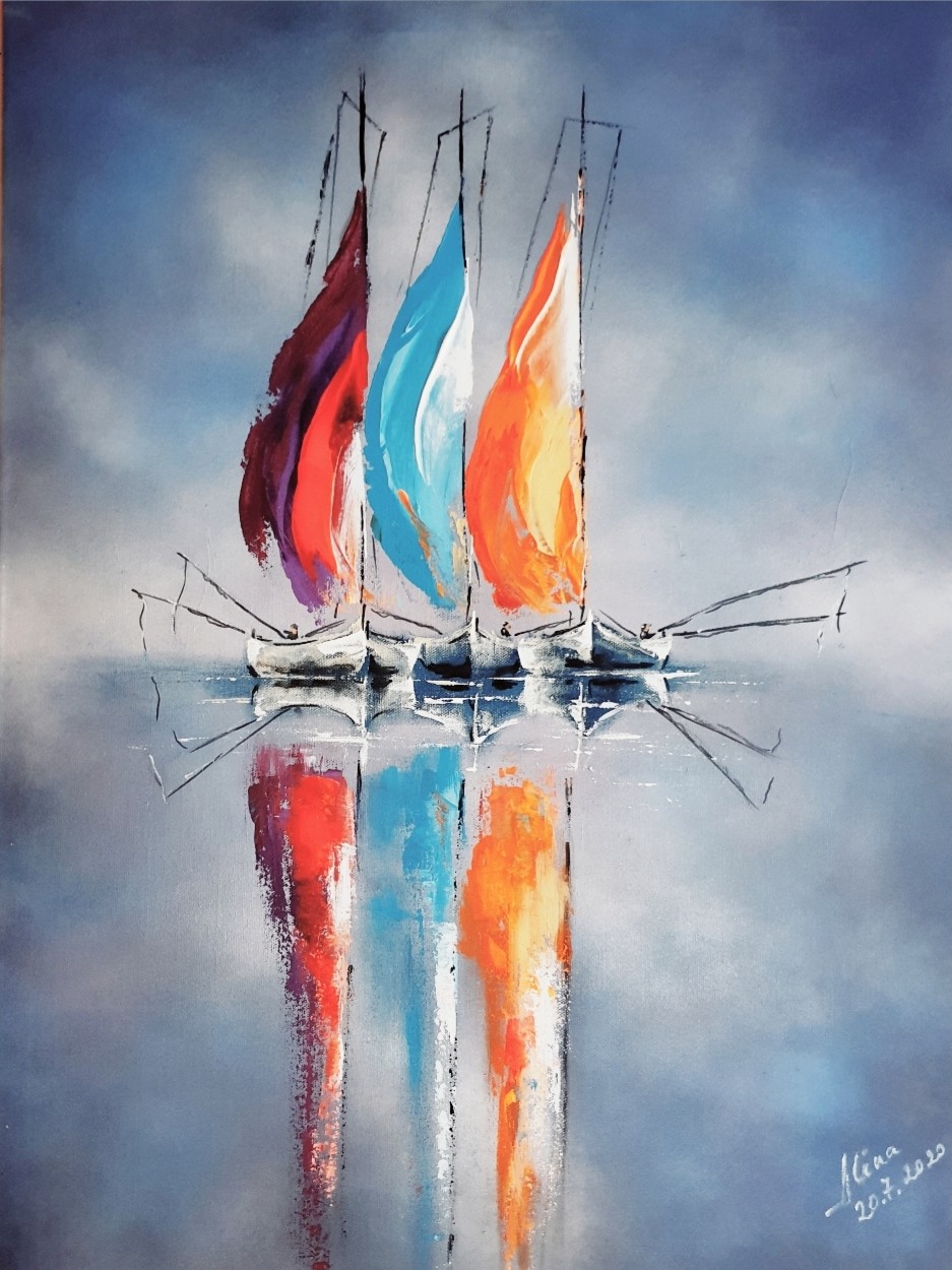ArteDiAlina.com painting: 3 boats